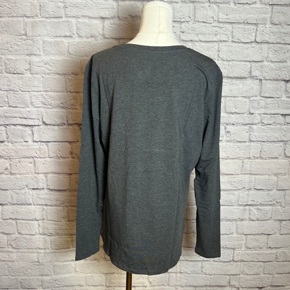 Amazon Essentials Women's XL Dark Gray Long Sleeve Top Cleanfit Minimal - Picture 3 of 8